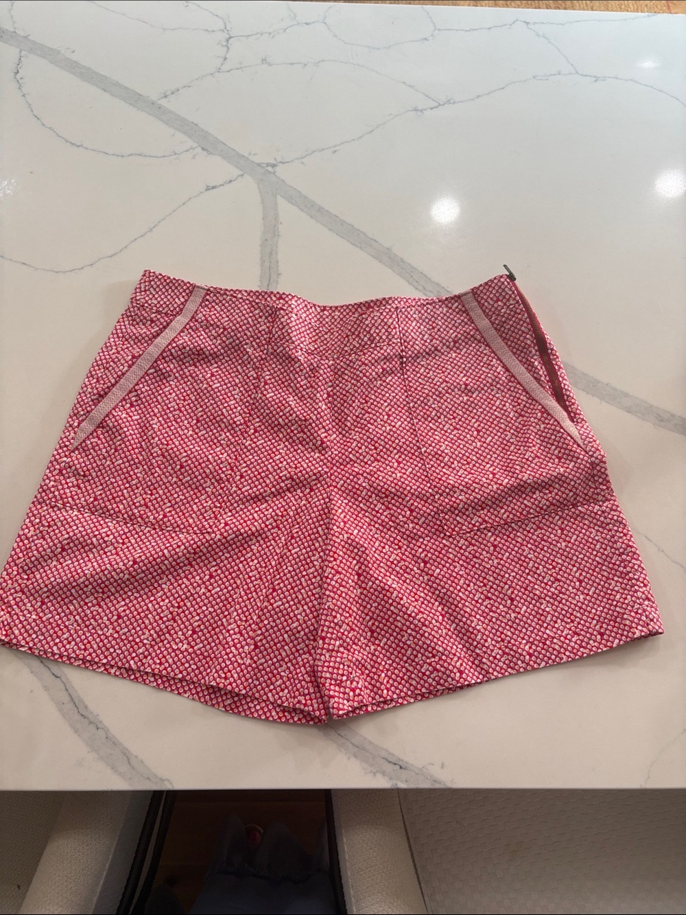 CAbi Pink Geometric High-Waist Shorts